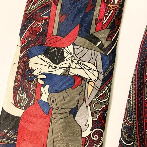 Vintage Looney Tunes Carrotblanca Tie Bugs  Bunny Cartoon Print - Picture 11 of 12